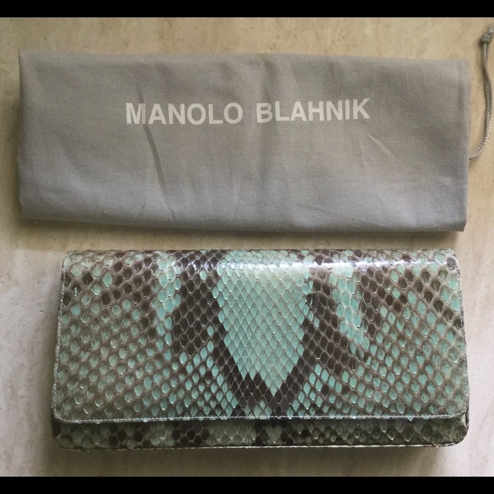 Manolo Blahnik Python clutch!